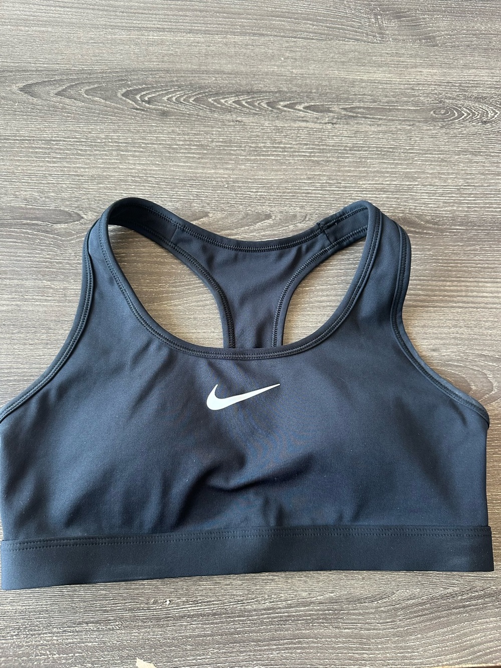 Nike Black Racerback Sports Bra with White Swoosh